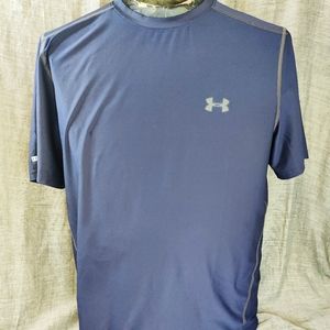 Blue Under Armour Shirt xl Heat Gear 26" collar to